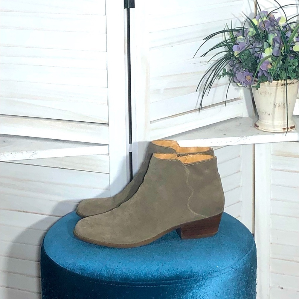 Sole Society Suede Tan Leather Ankle Boots Size 9.5